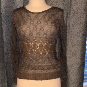 Grey lightweight sweater with X details